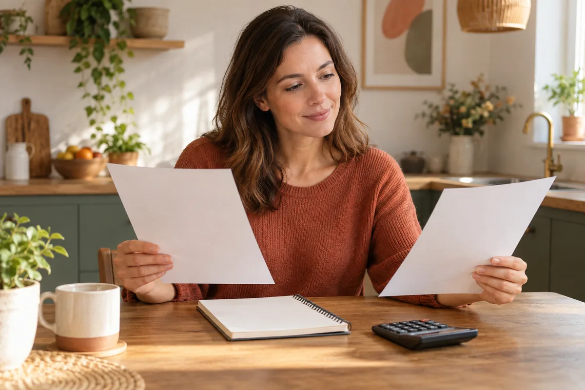 Une personne compare deux propositions de financement
